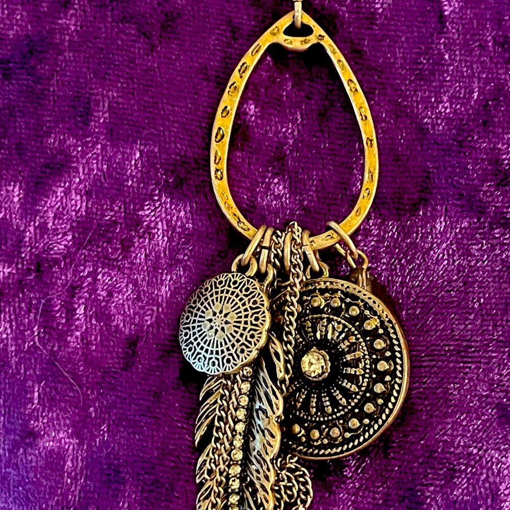 Silver and burnished gold necklace